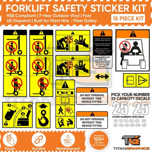 Forklift safety sticker kit - forklift,