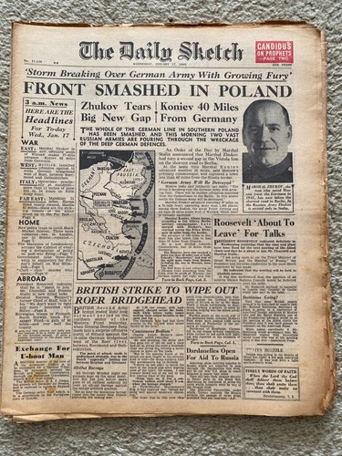 Daily sketch newspaper 1945 - newspaper,