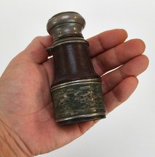 Antique Brass/Nickel Pocket Telescope with Leather Grip. Estimated 1900-1930