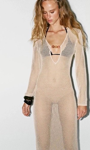 Zara knit midi beach dress - knit,