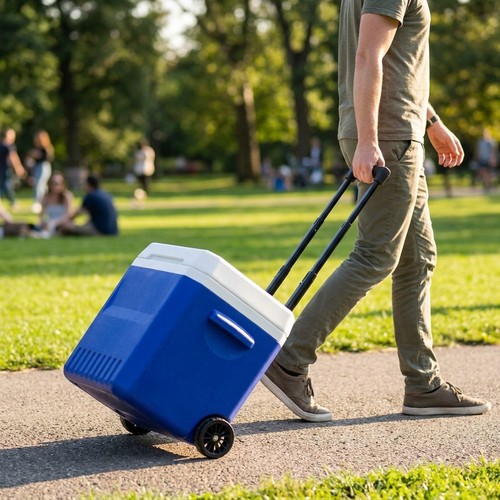 18l hdpe cooler with wheels - cooler,