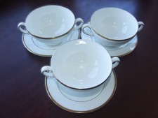 Three Wedgwood California Soup Bowls/Coups with Plates