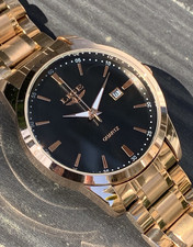 Rose Gold Lige watch with dual
