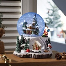 Christmas LED Snow Globe Musical Light Up Decoration Colour Changing Xmas 12cm