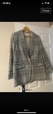 Ladies Primark Oversize Checked Blue Blazer Size 10