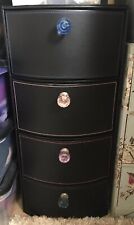Drawers Chest of 4 Black Faux Leather 'Crystal' Knobs approx 25.5" x 12.5" x 12"