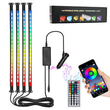 4-IN-1 Car Interior 72 LED Strip Light App Remote Control with Cigarette Lighter