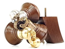 2x Wooden Castor Furniture Sofa Feet & 2x Curved Legs Chair Settee 125mm High M8