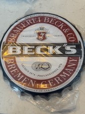 Becks Bottle Top metal sign