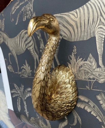 Gold flamingo head wall - flamingo,