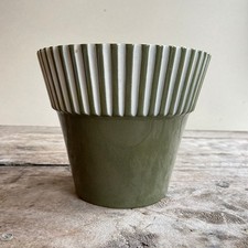 Hornsea Pottery Summit Khaki Green and White Planter Plant Pot No. 732