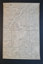 Antique 1902 nautical map - Lochs & Straits of Firth of Clyde - Scotland