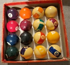 Aramith Pool ball set. 48mm (1⅞"). Vintage. Made in Belgium. Full Set