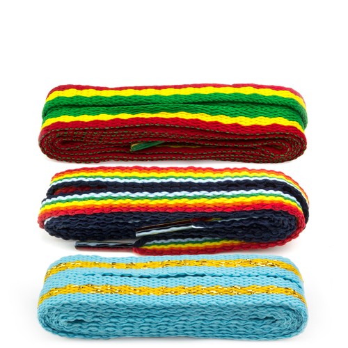 Funky flat stripey laces - flat,