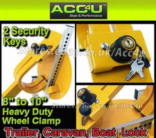 Caravan Trailer High Security Anti Theft Heavy Duty 8" - 10" inch Wheel Clamp