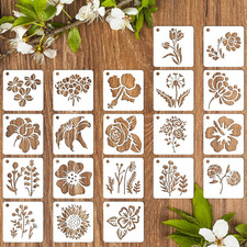 20 Pcs Flower Stencils for