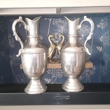 Pair Pewter Jugs