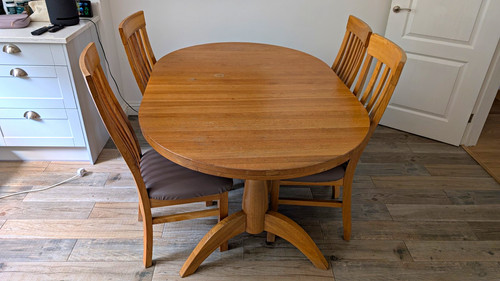 Oval extending wooden dining - extending,