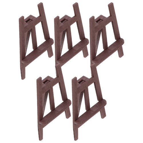 5pcs brown wooden - brown,