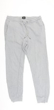 H&M Men’s Grey Cotton Regular Fit Jogger Trousers M