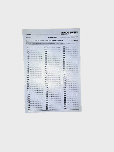 Bingo sweep cards pack - bingo,