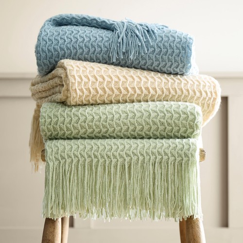Textured knit throw - knit, x