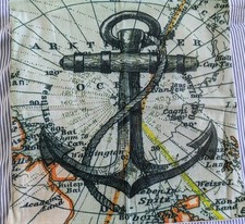 Nautical Anchor ⚓ Design  Cushion Cover - 40cm X 40cm- Free P&P