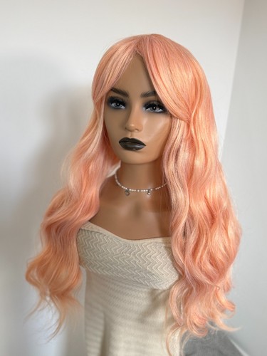 Womens long pastel pink wig - long,