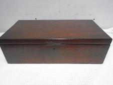 Mahogany Campaign Writing Slope Handles, Bottom Draw, Makers Label-Restoration