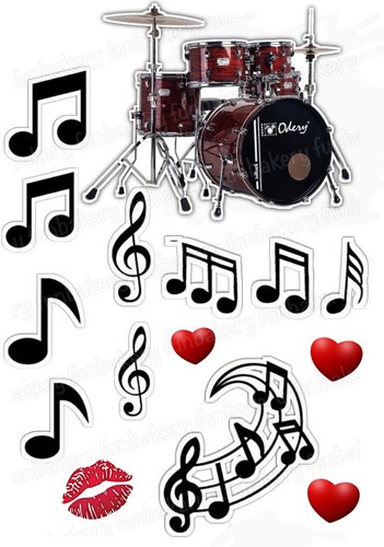 Music drum kit cake topper - drum,