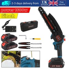 6 Inch Mini Cordless Chainsaw Handheld Electric Chainsaw Wood Pruning Cutter UK