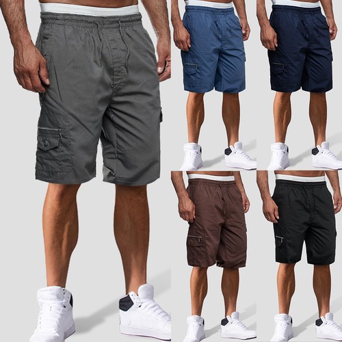 Mens elasticated waist cargo - elasticated,