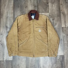 Carhartt EJ001 BRN Blanket Lined Detroit Jacket Mens Small Made In USA Workwear