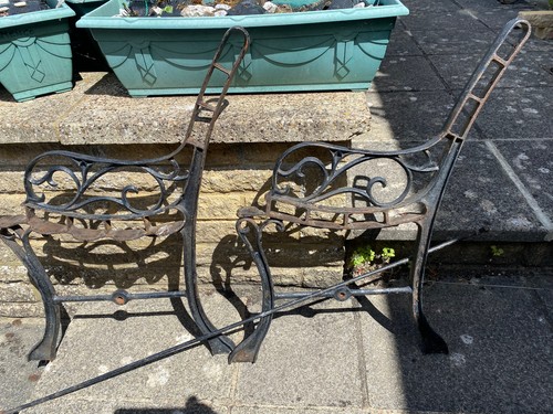 Cast iron garden bench - cast, sides