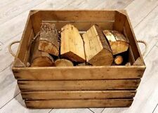LOG BASKET / FIRE WOOD STORAGE - FIREPLACE KINDLING BOX  Old Wooden Apple Crate