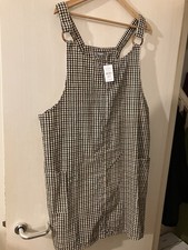 Nutmeg Size 22 Cord Short Pinafore Dress with Pockets  Pull On