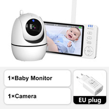 5" Video Baby Monitor PTZ Camera Babyphone Security Cam w/ Zoom Temp Sensor