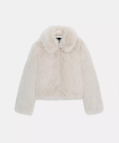 Zara grey short faux - short, coat