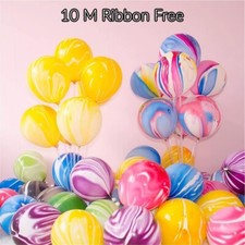 Marble Balloons 12" Agate Helium Tie Dye Balons Birthday Baby Shower Decor UK