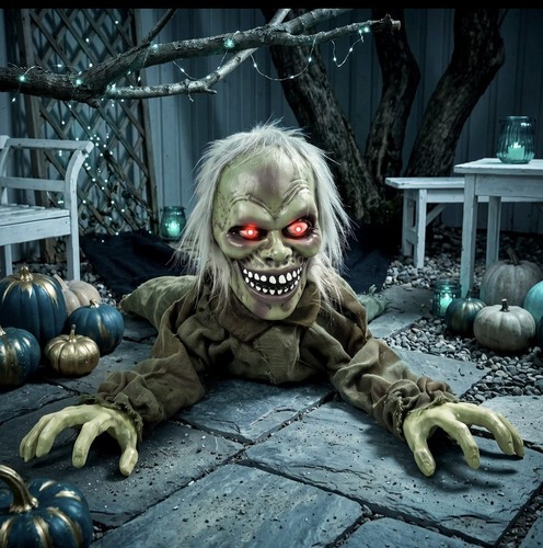 Crawling zombie halloween prop - crawling,
