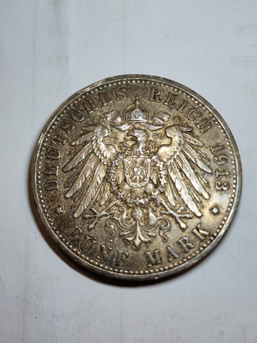 1913 german mark silver coin - 1913, 5