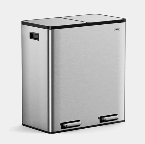Stainless steel double bin - stainless,
