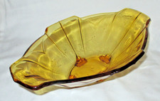 c.1930s AMBER GLASS Oval Bowl