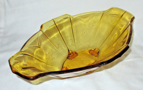 1930s amber glass - glass, bowl