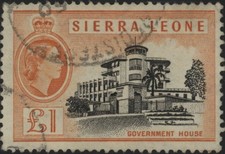 Sierra Leone QEII £1 black & orange stamp SG 222 FU