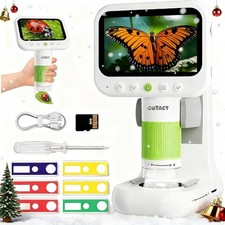 Digital Microscope for Kids,4.3" HD Screen Portable Microscope with 8 LED Lights