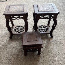 Wood Base Pedestal Vase Plant