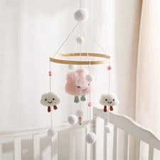 Baby Crib Mobile Wooden Infant Mobiles Nursery Hanging Decor Felt Wind Chimes