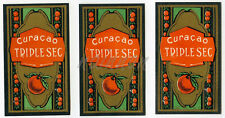 Paper Liqueur Labels  - c. 1930's.       3 no. CURACAO TRIPLE SEC