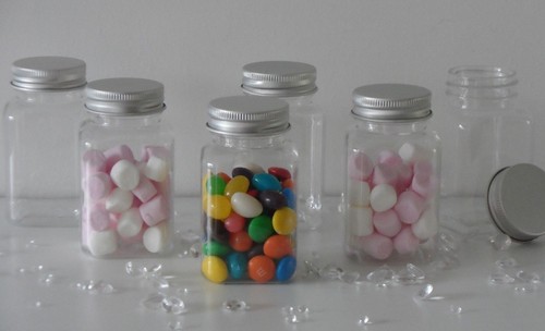 Small clear plastic jars - small,